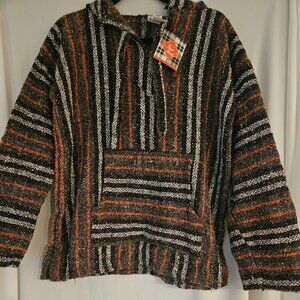 San‎ Jose Baja Gray Poncho Sweater Hoodie Size M  NWT